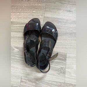 Off-White Transparent Black Sandals 40